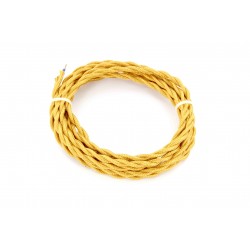 HO3VV-F 2 x 0,75 mm2 cabo trançado - 3 m - ouro têxtil