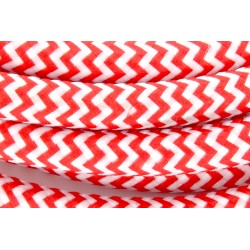 HO3VV-F cabo 2 x 0,75 mm2 - 3 m - tecido vermelho / branco
