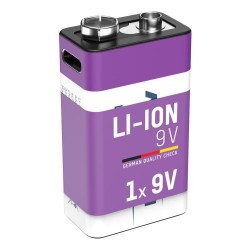 Bateria Li-Ion bloco 9V Tipo 400 (mín. 340 mAh) 1pcs
