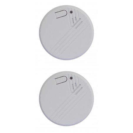 Pack 2 detectores de fumo óptico com bateria alcalina de 9V - 1 ano
