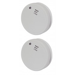 Pack 2 detectores de fumo óptico com bateria alcalina de 9V - 1 ano