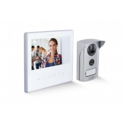 Videoporteiro 7'' ultra-fino branco de 2 fios