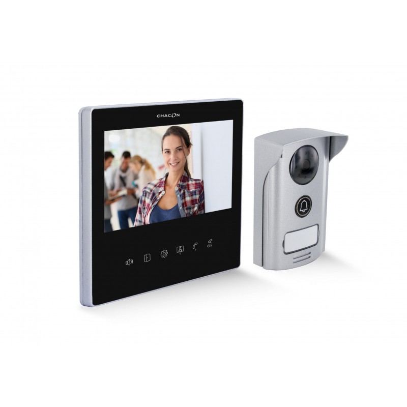 Videoporteiro Ultra Slim de 2 fios 7" "preto