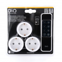 DiO First: 3 nano tomadas + controle remoto schuko 2300W