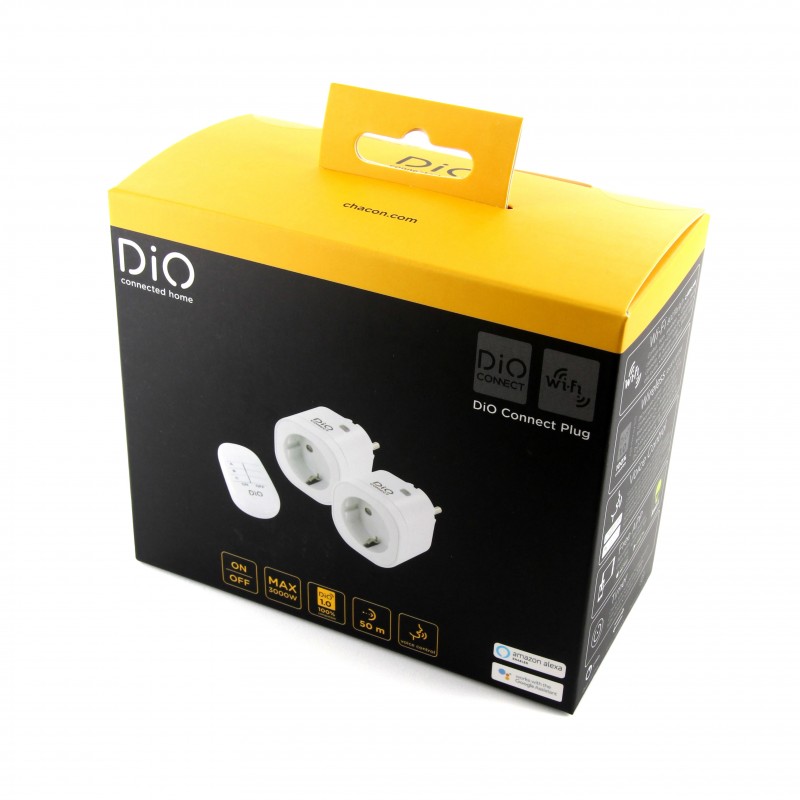 2 tomadas de conexão DiO e controle remoto (versão SCH) WiFi + 433 MHz (3000W, FR)