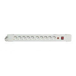 Bloco de 10 x 16 A com interruptor - 1,5 m 3 x 1,5 mm2- branco (