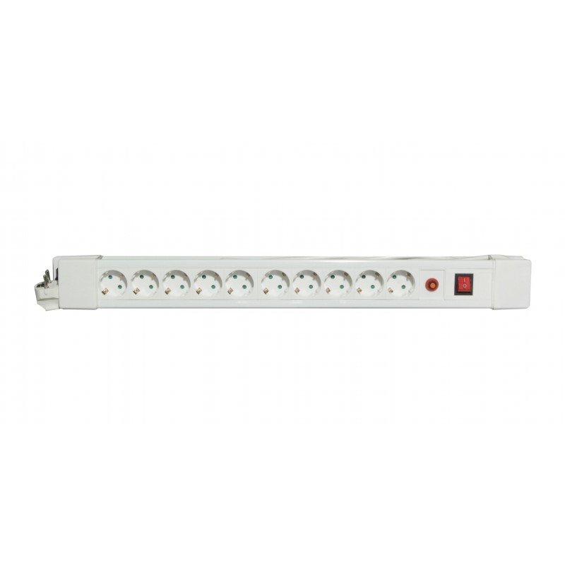 Bloco de 10 x 16 A com interruptor - 1,5 m 3 x 1,5 mm2- branco (