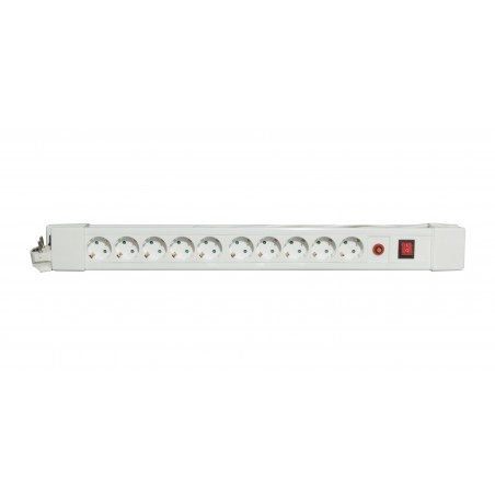 Bloco de 10 x 16 A com interruptor - 1,5 m 3 x 1,5 mm2- branco (