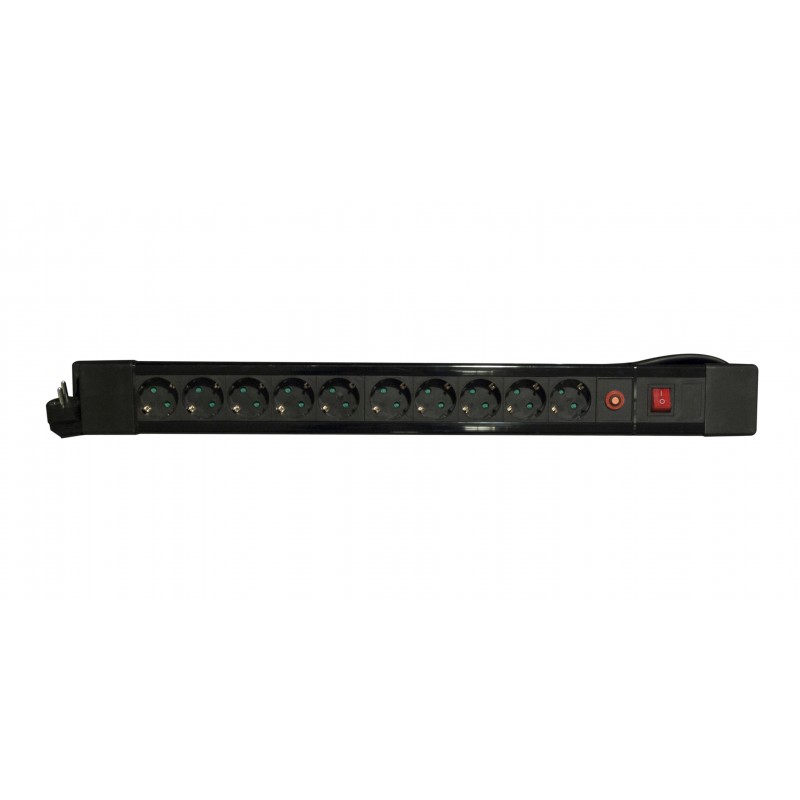 Bloco 10 x 16 A com interruptor - 1,5m 3x1,5mm2- preto (SCH)