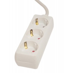 Bloco 3 x 16 A - 3 m - branco (SCH)