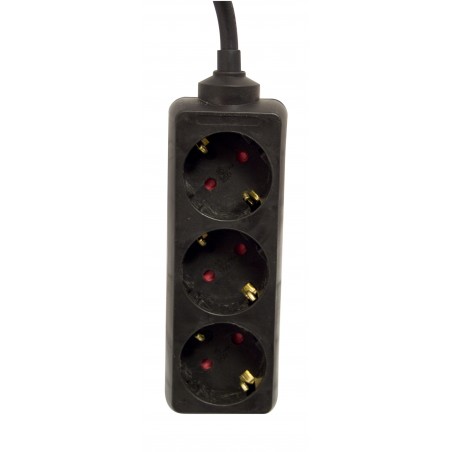 Bloco 3 x 16 A - 3 m - Preto (SCH)
