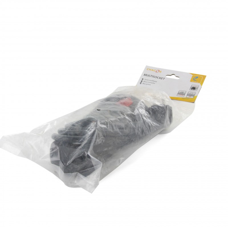 Bloco 3 x 16 A com interruptor - 1,5 m - preto (SCH)