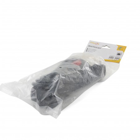 Bloco 3 x 16 A com interruptor - 1,5 m - preto (SCH)