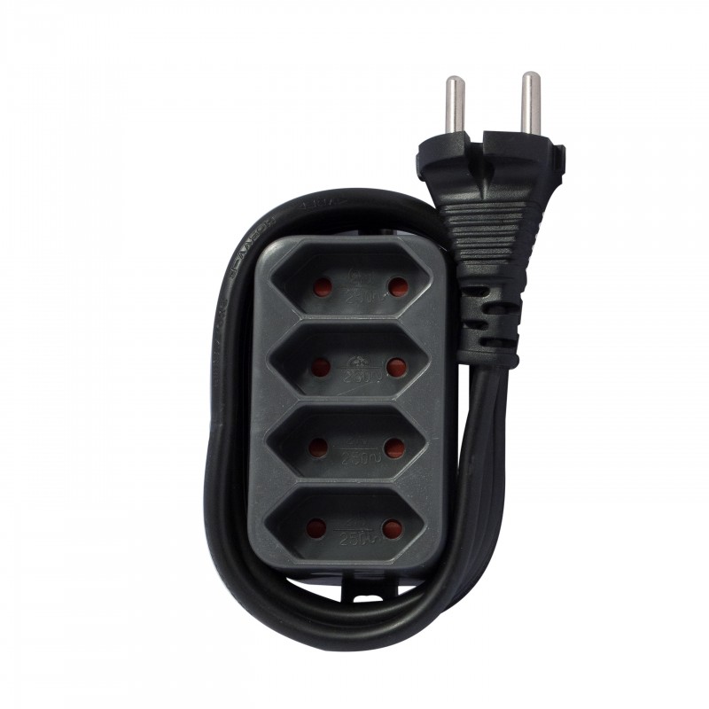 Bloco 4 x 2,5 A - 1,5 m - Preto