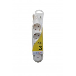 Bloco de design com interior. 3 x 16A - 0,5 m - branco (SCH)