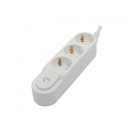 Bloco de design com interior. 3 x 16A - 3 m - branco (SCH)